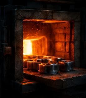 Bauteile im Wärmebehandlungsofen